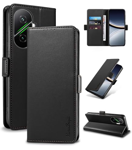 SineOrdo Custodia A Libro Per Xiaomi POCO F6 5G, Copertina In Similpelle Con Portafoglio E Supporto, Nera