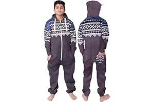 NOROZE Tuta intera in pile con cappuccio Azteco, tinta unita e scheletro Haloween