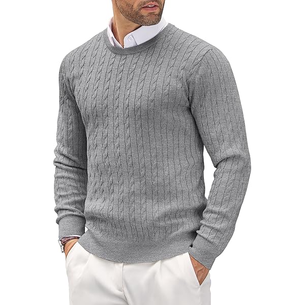COOFANDY Herentrui met lange mouwen, gebreide trui met lange mouwen, fijn gebreide trui, crewneck, herentrui, warme wintertrui, casual, business, zwart, S
