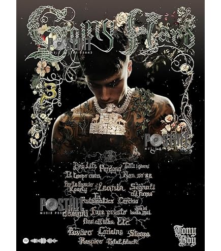 Poster Su Tela Tony Effe 50x75 Cm: Ritratto Rapper, Stampa Su Tela, Decorazione Murale, Regalo - 4