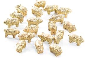 Logbuch-Verlag Mini decorazioni maialini portafortuna. 20 pezzi: piccoli talismani per esame maturità patente compleanno capodanno auguri buona fortuna regalo simbolico oro, 2 cm