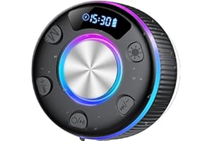 PRSCFUM Cassa Doccia Bluetooth 5.3, Cassa Doccia con Luce RGB, IP7 Impermeabile Speaker Bluetooth con Ventosa, 8 Ore Stereo, Chiamata Senza Mani, Altoparlante Portatile per Bagno Piscina