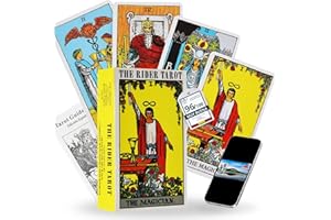 CAVECA Cartas de Tarot en Español para Principiantes + GUÍA y Curso de Regalo, Baraja de Tarot de 78 Cartas Coloridas y Robustas, Carta de Tarot Rider Waite Edición en Español e Inglés con Libro Guía