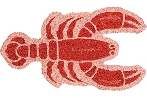 Fisura - Mata wejściowa w kształcie. Oryginalna wycieraczka kokosowa z antypoślizgowym podkładem PCV. Wymiary: 70 x 40 cm. (Homar, czerwony)