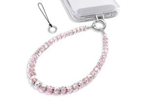 SURPHY Cordon Telephone Portable en Perlée, Bijoux de Telephone, Charm Telephone, Dragonne de Téléphone Portable Perlée pour Femmes (B-Cristaux Rosa)