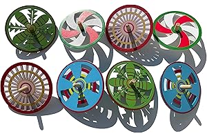 FAIRY TAIL & GLITZER FEE 8 Sehr Große Holz Kreisel Bemalt Bunt Holzkreisel