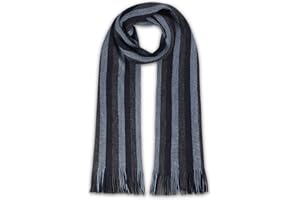 LOVARZI Echarpe rayée hommes - Foulard rayures d'hiver