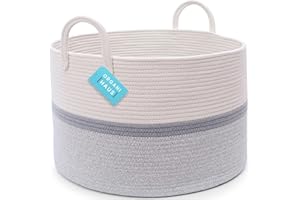 OrganiHaus Aufbewahrungskorb - Korb für Spielzeug - Wäschekorb Geflochten aus Baumwolle mit Griffen - Handtuchkorb für Badezimmer - Laundry, Toys, Baby Clothing, Diapers, Storage 20"x13"