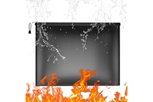 ABC LIFE Fireproof Document Bags, 38x 28cm Large Waterproof and Fireproof Folder Money Bag, Fireproof Safe Storage Pouch with Zipper for A4 Size Document Holder,File,Cash,Tablet,Passport and Valuables