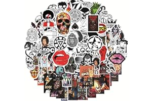 CHAMVIS Lot de 100 autocollants Rock and Roll - Style punk classique - Vinyle imperméable - Pour ordinateur portable, voiture, guitare, pare-chocs, bouteille