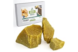 ALECO Cera d'api nazionale pura 200 gr: 100% naturale, certificata, ideale per cosmetici naturali e candele. Cera in blocchi organica.…