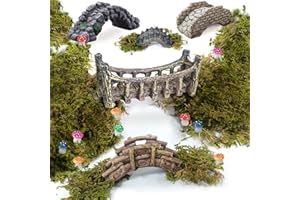 OrgMemory Ponte in miniatura, Muschio, Miniatura per Giardino delle Fate, per La Decorazione del Giardino Artigianale Fai da Te