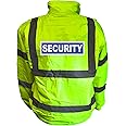 Security Badge Yellow Hi Vis Bomber Jacket Reflective, Waterproof, Conforms to EN20471 Class 3, High Visibility, By Brook Hi Vis,
