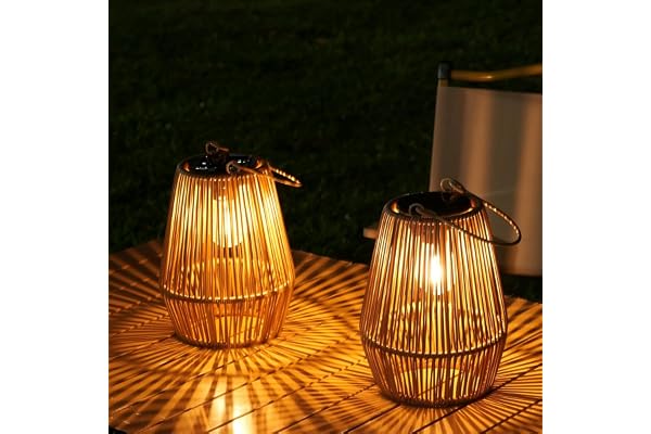 Lanterne Solaire Exterieur Jardin, KagoLing 2 Lampe Solaire Exterieur IP65 fait à la main Suspendre Lanterne Solaire idéales pour jardins Noël Halloween Balcon