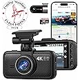 Dash Cam Front Rear, 4K Front + 4K Rear Full HD Dash Camera for Cars Built-in Wi-Fi Bluetooth GPS with 64GB SD Card, 3.0” IPS Screen with App Control, G-Sensor, HDR, Night Vision, 24H Parking Mode