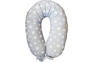 NEO MAMMA L'INIZIO DI UN AMORE CHE NON HA FINE. CUSCINO ALLATTAMENTO E GRAVIDANZA MATERNITA' COMPLETO XXL SFODERABILE LAVABILE MADE IN ITALY VARIANTI DISPONIBILI (STELLE GRANDI GRIGE)