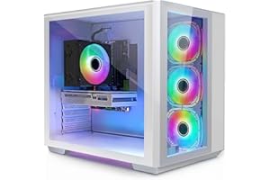 STGSivir PC Gaming Fisso, Computer Gaming, Ryzen 5 5500 fino a 4.2GHz，GeForce RTX 3050 6GB，32GB DDR4 RAM，1TB SSD，WIFI 6, BT 5.0，ventole RGB x3 Windows11 Pro