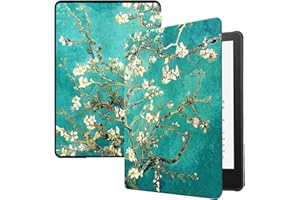 TOKILO Case for Kindle Paperwhite 6.8" (11th Generation 2021 Release ONLY), Ultra Slim Lightweight Premium Leather Cover with Auto Wake/Sleep, Incompatible with iPad 6.8" e-Reader, Apricot Flower