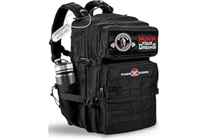 THORXCORE Mochila Crossfit - Mochila táctica 45L militar Impermeable, Compartimentos Organizados, para Gimnasio y Viajes - Duradera y Versátil personalizable con parches incluidos