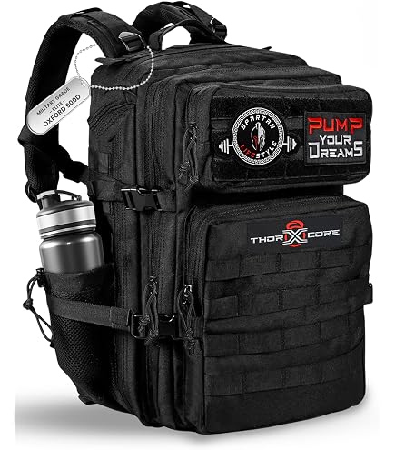 Zaino Tattico Militare KOOPLEHAODA, 45 Litri, Tessuto Oxford 800D, Sistema MOLLE, Per Escursionismo, Campeggio E Attività Outdoor - Nero, Taglia Large