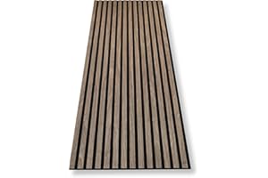 HAGEFOL® Akustikpaneele selbstklebend 240x56 cm, Farbe: Walnuss, Wandpaneele Holz Optik Wanddeko, 3D Lamellenwand Schallschutzplatte aus Holzfurnier auf Akustik Filz (2 Stück, 240x28cm im Paket)