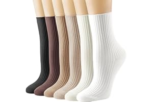 DRESHOW 6 Paia Calzini da Donna con Volant Calze Volant Signore Cotone Volant Calzini Traspiranti in Maglia di Lattuga Casual per Donna e Ragazze