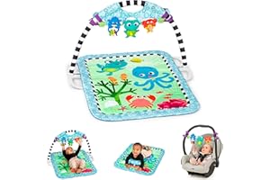 Baby Einstein - Neptune's Discovery Reef, 3 w 1, Play Gym & Take Along Toy Bar, 65+ melodii i piosenek, 4 tryby zabawy, noworodek