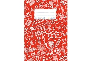 HERMA 19414 Protège-cahier A5, rouge, Schoolydoo, avec étiquette d'identification, en film polypropylène résistant et facile à nettoyer, protège-cahiers d'école, couleur