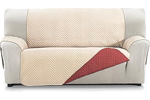 Martina Home Milano Funda Cubre Sofá, Protector para Sofás Acolchado Reversible 3 Plazas XL Beige/Rojo