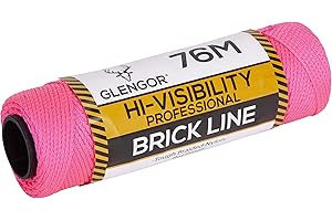 Glengor Professional High Visibility Nylon Brick Line | 76M | Mason Line Level for Construction, Gardening, DIY.
