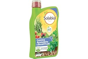 Solabiol Concime Liquido Biologico per Aromatiche e Piccoli Frutti con Tecnologia Natural Boosterche Stimola lo Sviluppo Radicale, dei frutti e dei Fiori, 1L