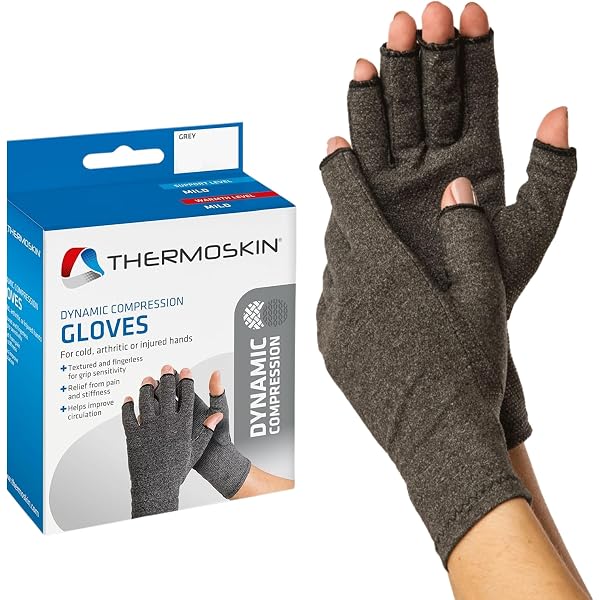 Thermoskin Arthrose Handschuhe fingerlose Kompressionshandschuhe mit Trioxon Thermofutter, Schmerzlinderung Arthritis, anatomisch geformt für Damen und Herren, Schwarz, XS, 1 Paar Sport & Freizeit