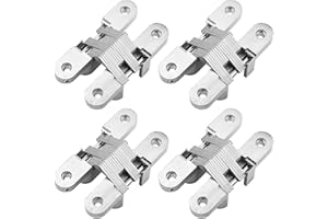 QWORK® Invisible charnières, caché charnière pour meuble matériel porte pliante, 95mm, 4 Pièces, charge : 40 kg
