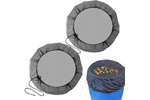 Bipl 2 Stück Regentonnen Netz, Schutznetz Mückenlarven Regentonne, Verstellbares Regentonne Abdeckung, mit Zugkordel Regentonnen Schutznetz, für Wetterbeständiger Schutz vor Laub und Insekt (60cm)