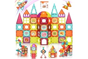 Beeyouk Construction Magnetique Enfant,120 Pièces Jeux Magnetique Enfant, Montessori Construction 3D Tuyaux Cadeau pour Enfant 3 4 5 Ans, Bloc de Construction Aimant Enfant 6 7 8 9 Ans