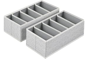 Homsorout Schublade Organizer für Unterwäsche 2 Stück Schrank Organizer Stoff Kleiderschrank Organizer zum Aufbewahren von Unterwäsche, Socken, Krawatten, Gürtel und Andere Zubehörteile