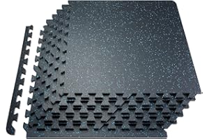 VEVOR 25 grubych mat podłogowych na siłownię, gumowy blat z pianką EVA, 63,5 cm x 63,5 cm maty treningowe na siłownię z pokryciem 100 m2, blokujące puzzle maty gimnastyczne na siłownię, do domu