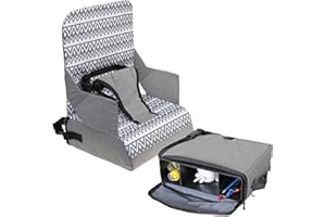 Dreambaby Grab ‘N Go Kids Booster Seat – Portable Travel Toddler High Chair for Dining (6M-3Y) with Storage & Shoulder Strap – Lightweight and Compact