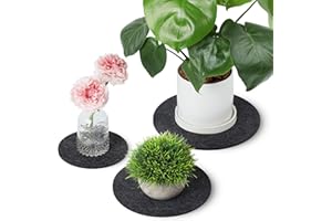 ‎SIDORENKO Sidorenko Filz Untersetzer rund für Vasen - 6er Set - 15cm / 20 cm / 25cm - Filzuntersetzer in dunkelgrau für Getränke, Tassen, Bar, Glas - Premium Tischuntersetzer Glasuntersetzer