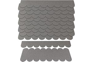 RHBHY Dachpappe für Vogelhaus Selbstklebend Dachpappe Wasserdicht Mini Dachschindeln für Vogelhaus Nistkasten Hasenstall Insektenhotel (Grau)