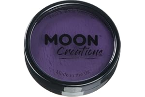 Moon Creations Maquillage professionnel visage et corps | Moules à gâteaux professionnels avec peinture colorée pour maquillage | pour enfants, adultes, festival, Halloween, violet, 36 g