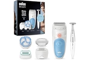 Braun Silk-épil 5, Depilatore Donna Per Una Rimozione Dei Peli Delicata, Con 5 Accessori, Custodia E Rifinitore Bikini Styler, 5-815