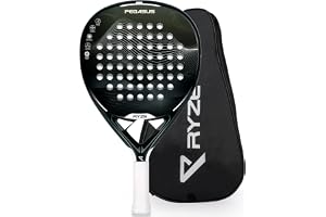 RYZE Padelracket 100 % kolfiber - maximal effekt + kontroll - med EVA-17 Flex - Lätt och hållbar konstruktion - Paddelracket för män och kvinnor - Fodral ingår