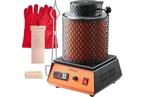 VEVOR Forno di Fusione Elettrico, 1350 W Macchina per Fusione di Metalli da 1150 ℃ con Crogiolo in Ceramica da 3 kg, Kit per Oro per la Creazione di Gioielli, Barre di Metallo, Componenti Metallici