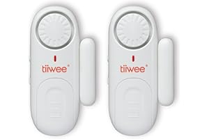 Tiiwee Door Alarm Sensors 120dB – Set of 2 Door or Window Open Contact Burglar Alarm for Your Home – 4 Modes – Easy to Install