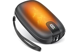 TriPole Wiederaufladbarer Handwärmer, 10000mAh Tragbare Energiebank, 3s Schnelle Doppelseitige Heizung USB Tasche Handwärmer, 15H Langlebige 3-Wärmestufen Elektrischer Handwärmer für Wandern Ski Reise