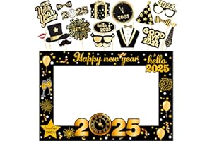 KatchOn, New Years Eve Photo Booth Props 2025 - Pack of 36, New Years Photo Booth Props 2025 | Happy New Year Decorations 2025 | New Years Eve Party Supplies 2025 | New Year Photo Booth Frame 2025