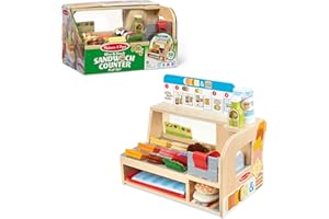 ‎MELISSA & DOUG Melissa & Doug - Sandwich-Shop, 52-teilig, Aus Holz und Filz, Rollenspiel, Für Kinder ab 3 Jahren - FSC zertifizierte