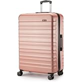 Amazon Basics Large Hard Case - ABS Expandable Travel Luggage with 4 Swivel Double Wheels - Scratch Resistant and Lightweight