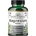 Source of Nature® | Magnesium Malate 645mg | 180 Capsules | 2-Month Supply | 100mg Elemental Magnesium | High Bioavailability | Supports Energy & Muscle Function | Gentle on Stomach | Vegan